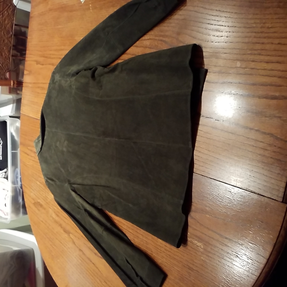 Marsh Landing Green Suede Button Up Front Shirt S… - image 6